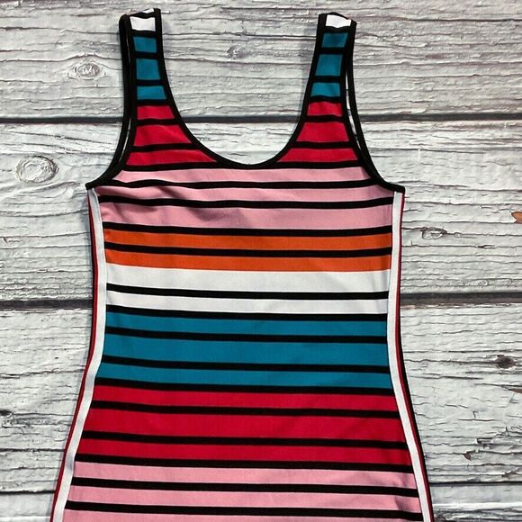 Derek Heart Womens Dress size Small Multicolor Stripe Soft Stretch Tank Sundress - Picture 3 of 10